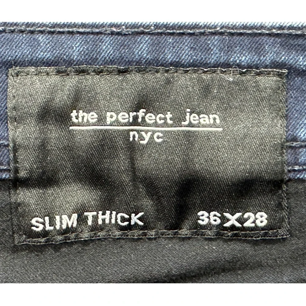 The Perfect Jean Mens Slim Thick Dark Blue Denim Jeans 36x28 Meas: 36x27
